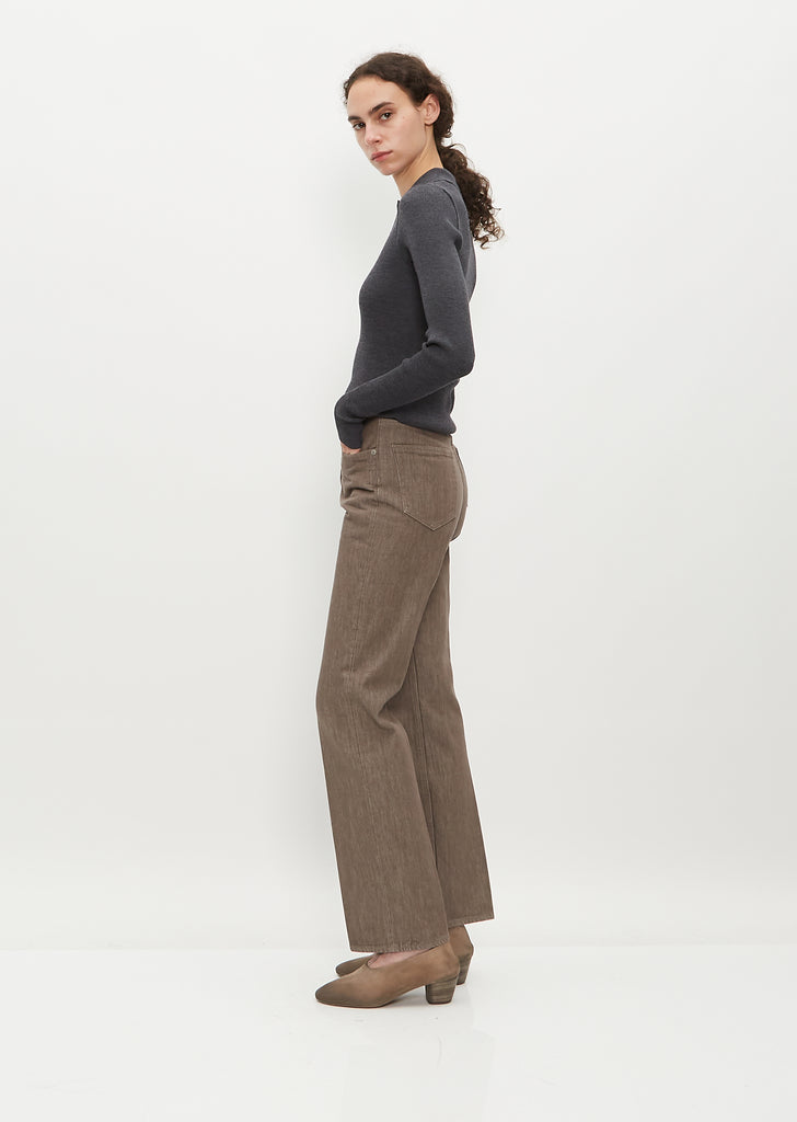 Hard Twist Brown Denim 5-Pocket Pants