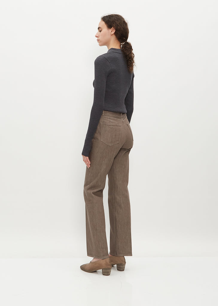 Hard Twist Brown Denim 5-Pocket Pants