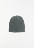 Wool-Alpaca Globe Knit Beanie — Light Grey/Forest Blue