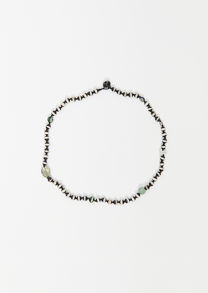 Black Agate Stripe Beaded Neckalce 188 45cm