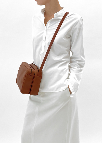 Ayako Double Cross Bag — Dark Honey – La Garçonne
