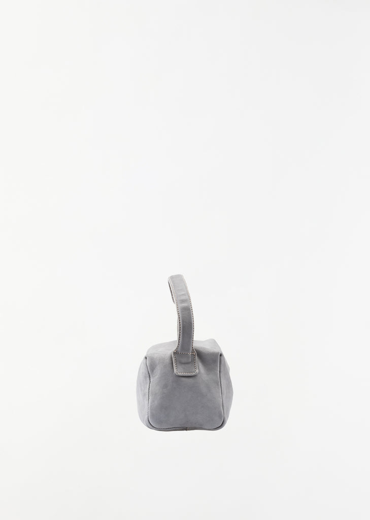 Small Leather Handle Bag — Grey