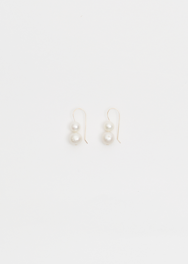 Gold Double Pearl Earrings