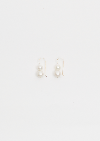 Gold Double Pearl Earrings