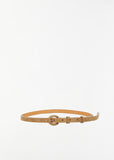 Leather Narrow Belt - W — Kudu Beige