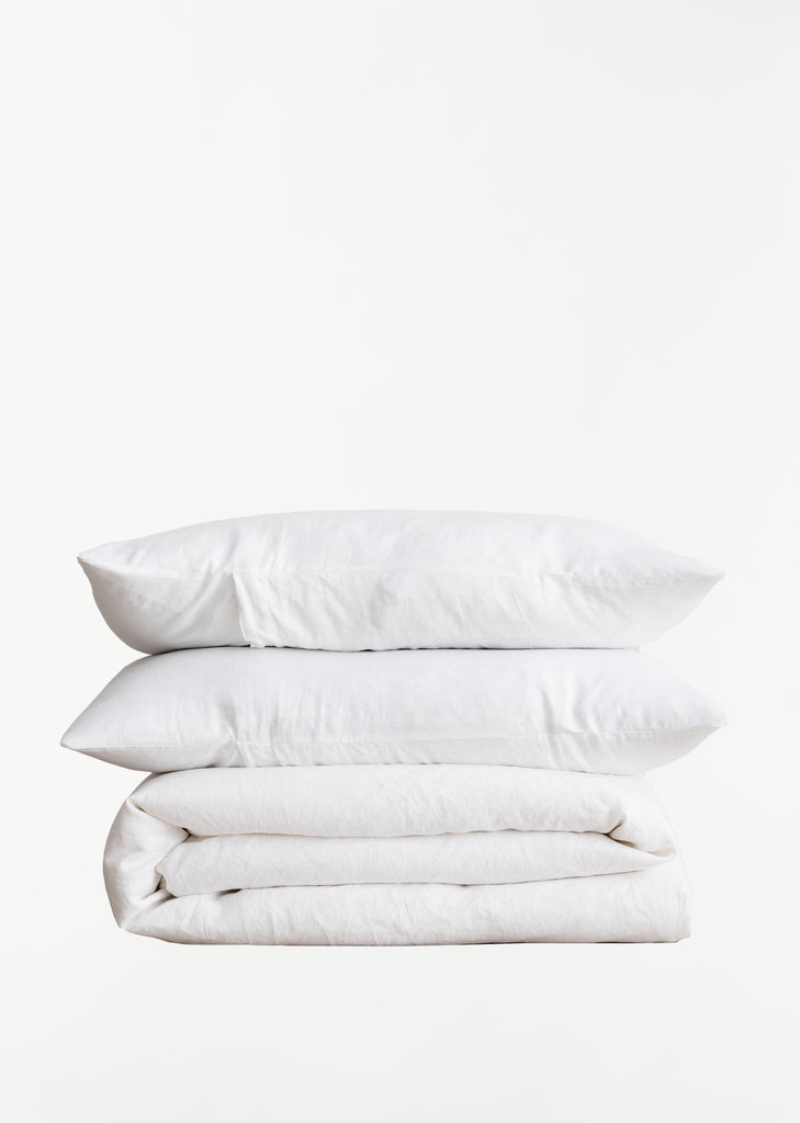 Linen King Duvet Cover Set - White