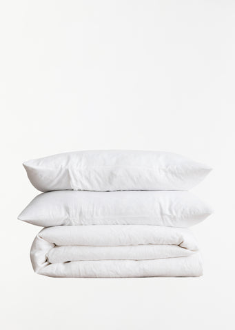 Linen King Duvet Cover Set - White