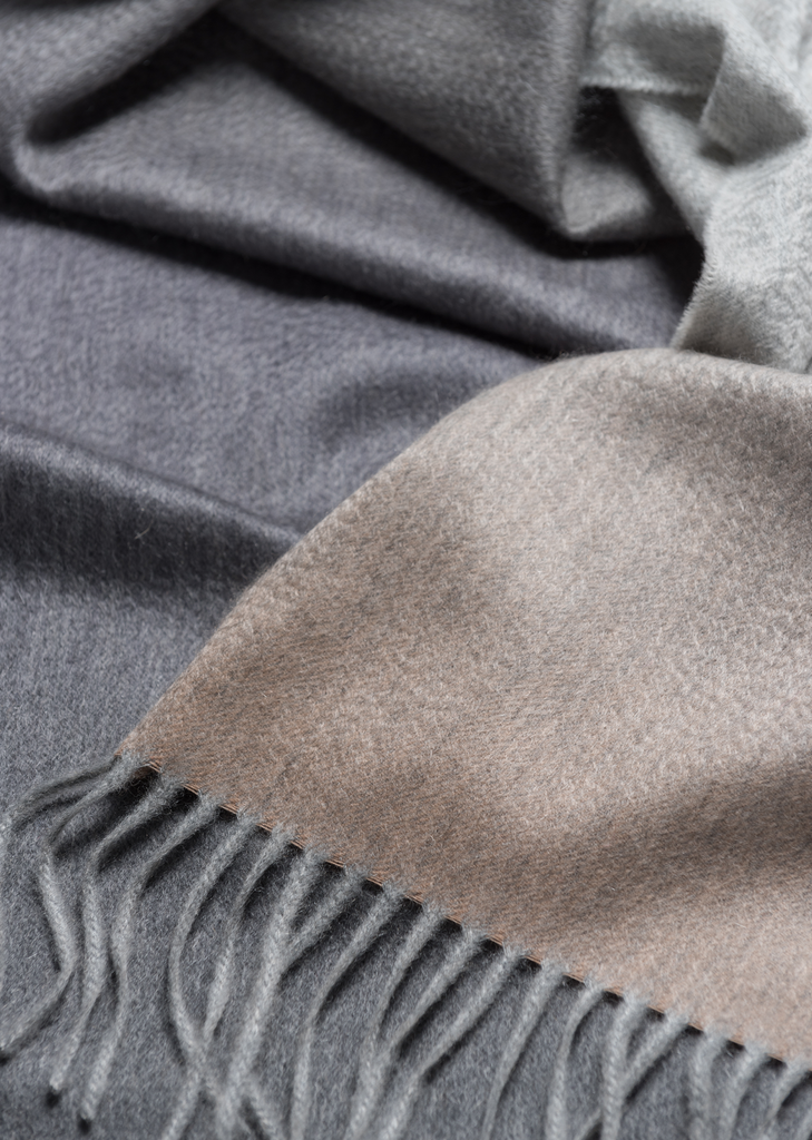 Nuance Ombre Cashmere Scarf — Marbled Midnight