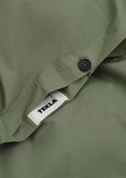 Queen Percale Double Duvet Cover — Olive Green