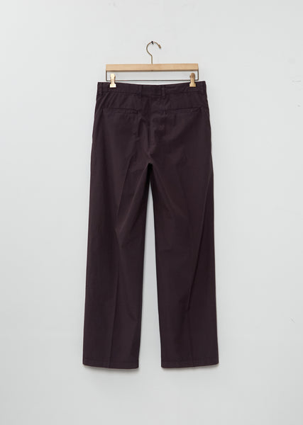 Garment-Dyed Finx One-Tuck Slacks — Brown – La Garçonne