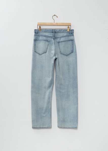 Faded Selvedge Light Denim Wide Pants – La Garçonne