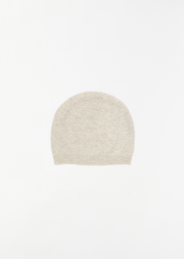 Archie Wool Cashmere Beanie — Snow Melange