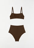 Undici High Waist Bikini — Brown
