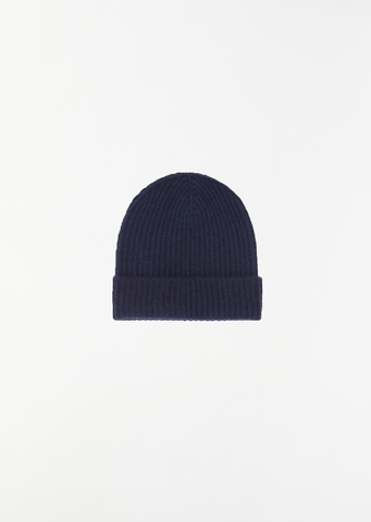 Lounge Ribbed Beanie — Ink Marl