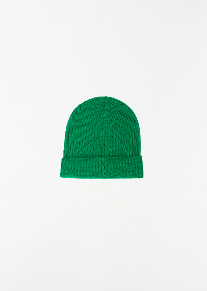 Lounge Ribbed Beanie — Emerald
