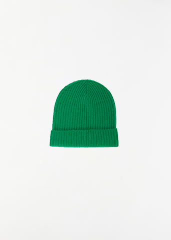 Lounge Ribbed Beanie — Emerald