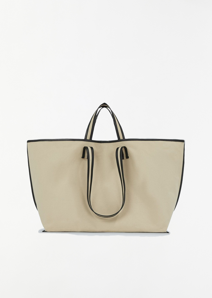 Canvas Tote — Beige / Oil Black