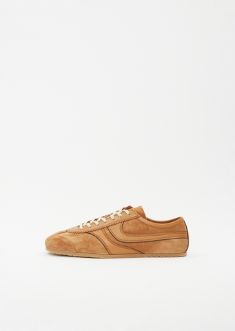 Suede Leather Trainer — Tan