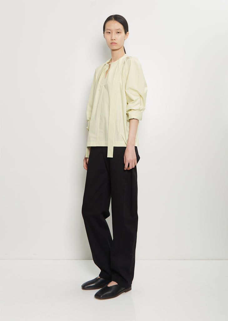Ascot Cotton Blouse — Dusty Yellow