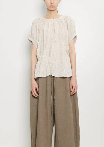 Linen Shirred Top