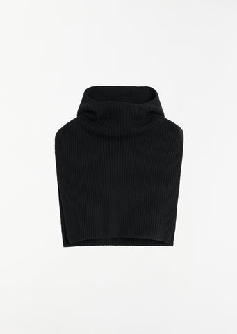 Ribbed Wool Hoodie Bib