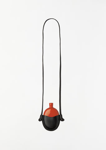 Flask Necklace - Black/Orange