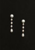 Small Passante Earrings — White Pearl