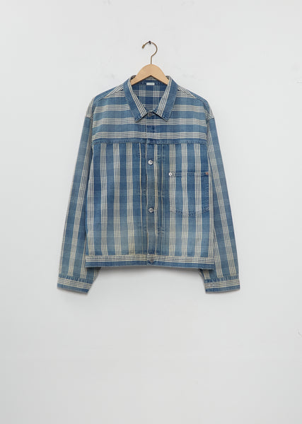 No.213 Indigo Palaka Denim Jacket – La Garçonne