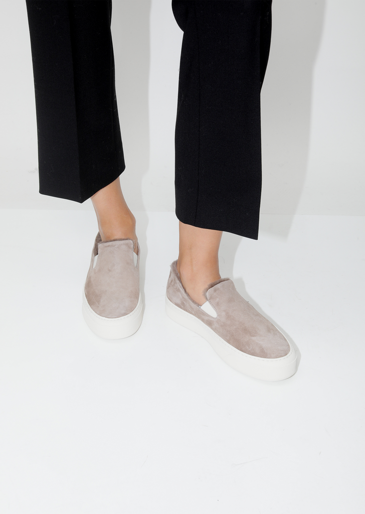 Slip on in Suede with Shearling