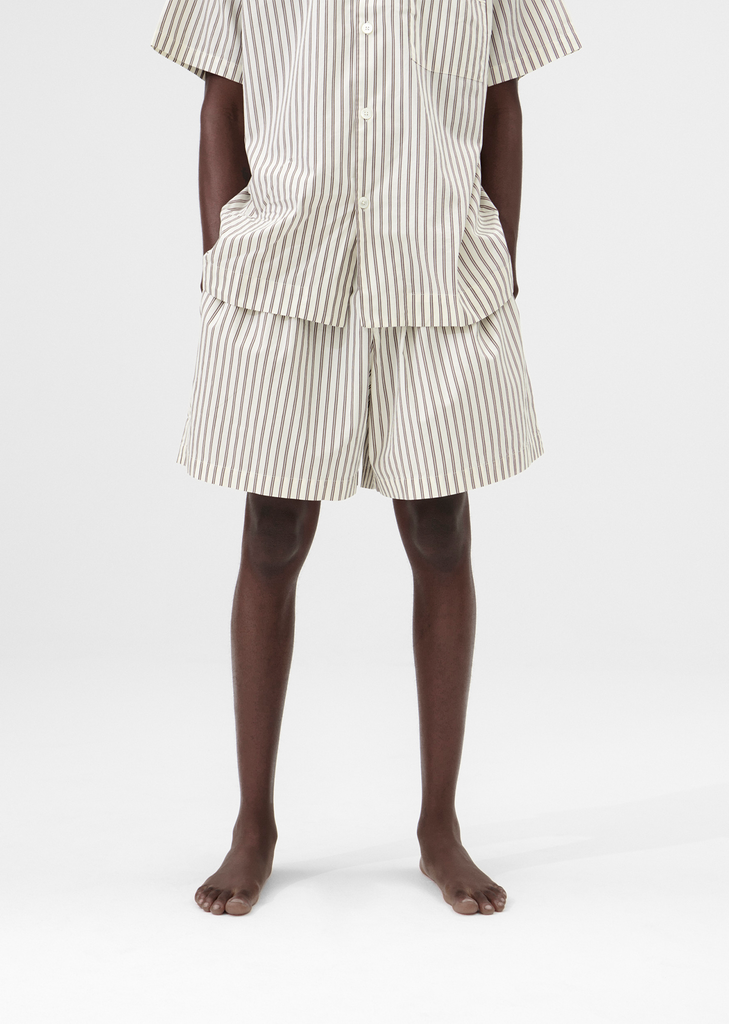 Cotton Poplin Pyjamas Shorts — Hopper Stripes