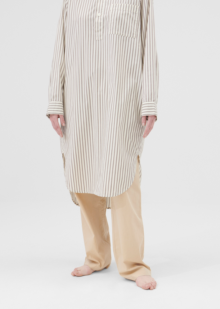 Cotton Poplin Night Shirt — Hopper Stripes
