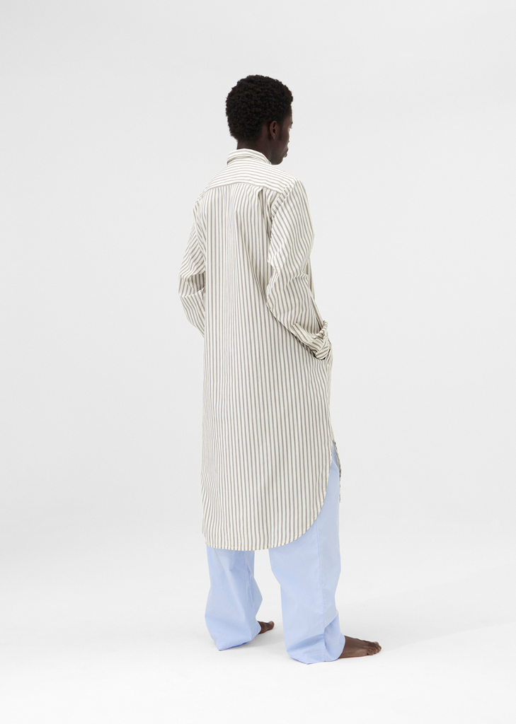 Cotton Poplin Night Shirt — Hopper Stripes