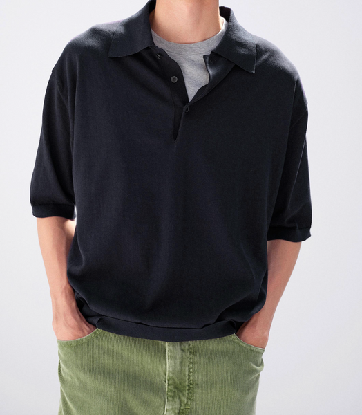 Giza High Gauge Knit Polo – La Garçonne Giza High Gauge Knit Polo – La Garçonne