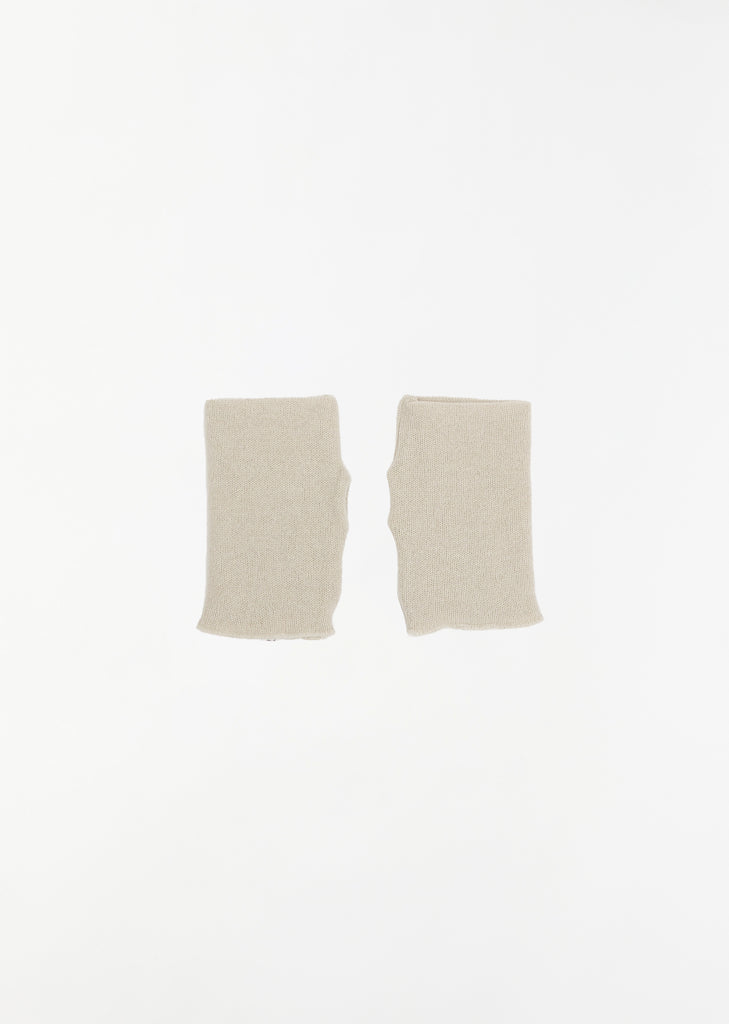 Short Fingerless Cashmere Gloves — Fog