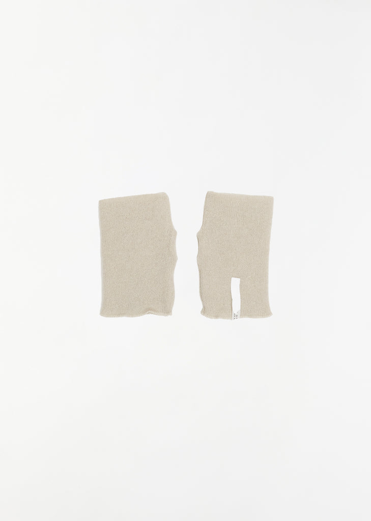 Short Fingerless Cashmere Gloves — Fog