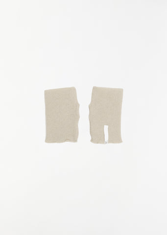 Short Fingerless Cashmere Gloves — Fog