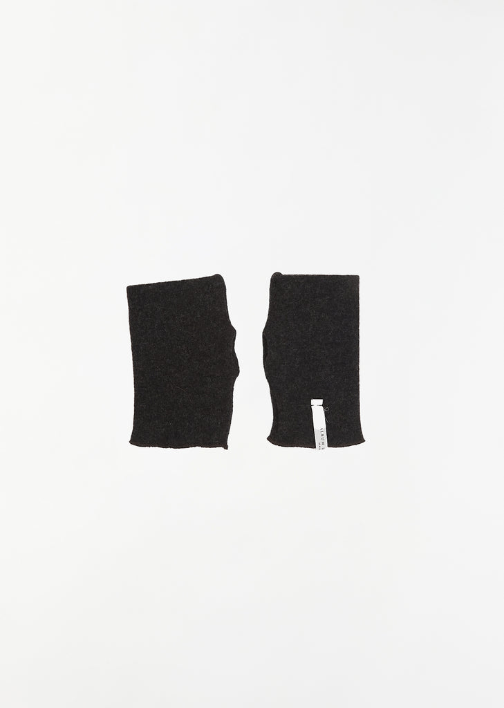 Short Fingerless Cashmere Gloves — Slate