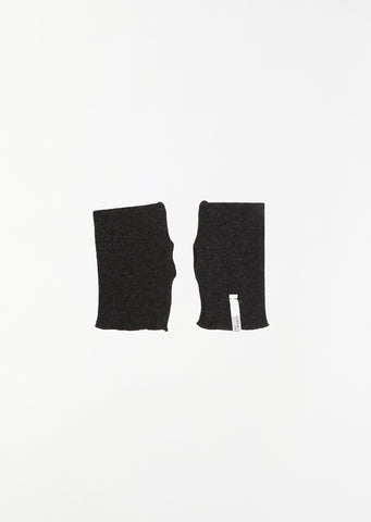 Short Fingerless Cashmere Gloves — Slate
