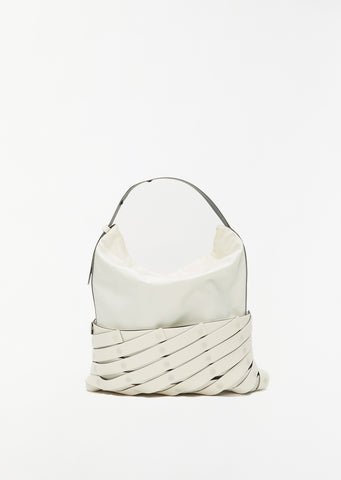 Spiral Grid Hobo Bag — Off White