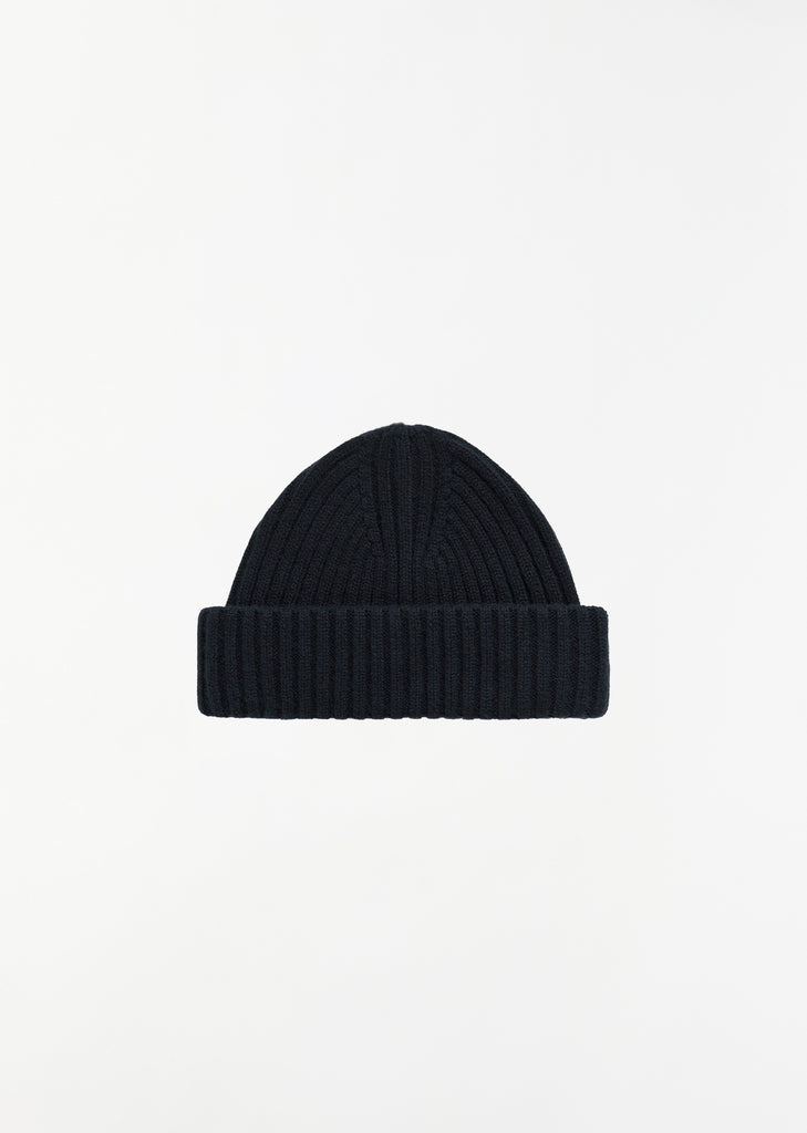 Chunky Brim Beanie — Navy