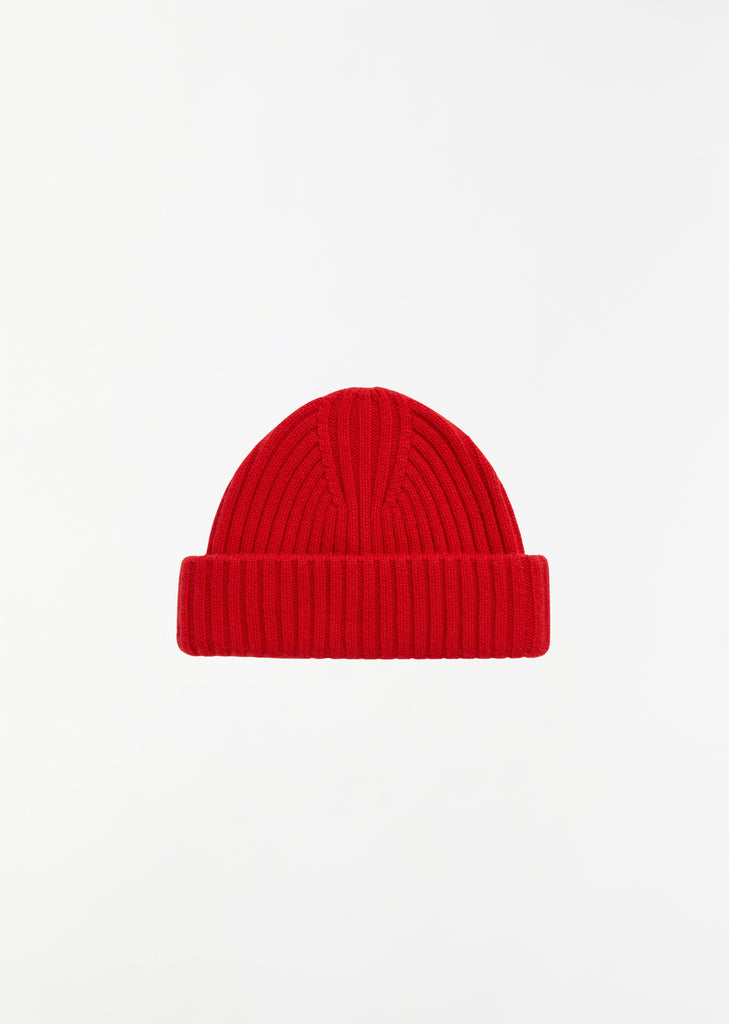 Chunky Brim Beanie — Red