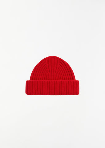 Chunky Brim Beanie — Red