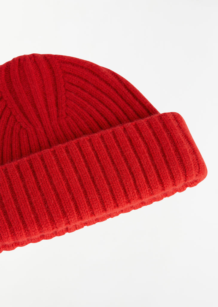 Chunky Brim Beanie — Red