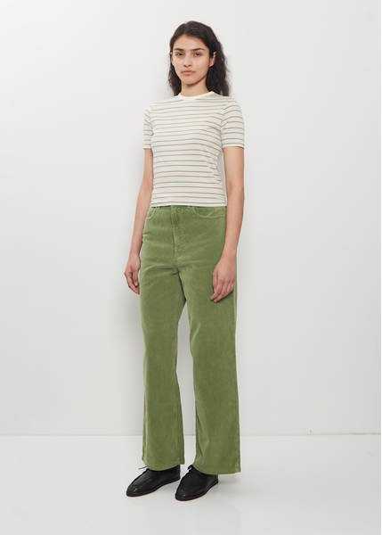 Finx Corduroy Wide Pants — Dusty Green – La Garçonne