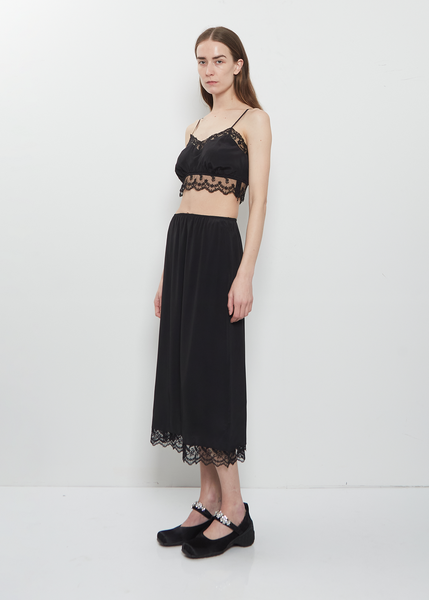 Lace Trim Negligee Bralette — Black – La Garçonne