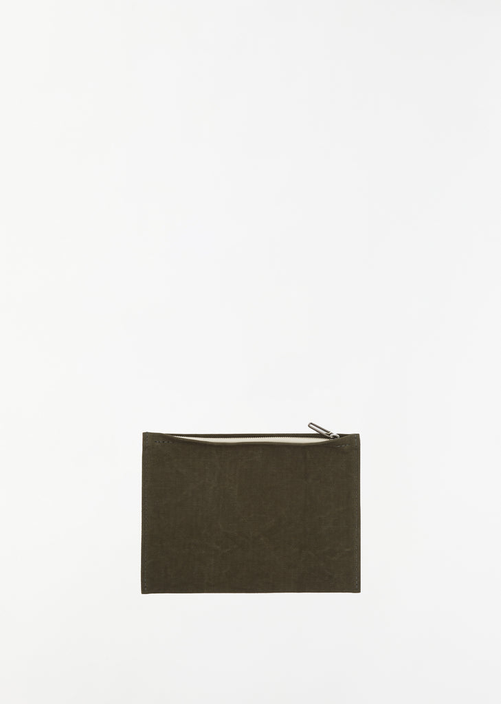 Washed Canvas Pouch Large — Olive