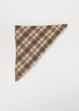 Tartan Wool Triangle Scarf — Natural