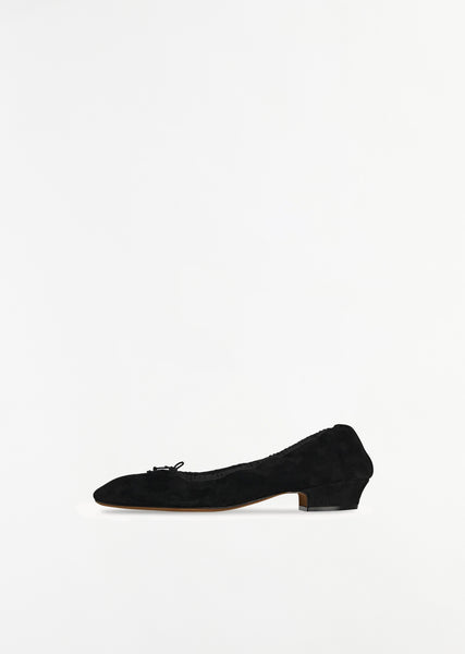 THE ROW*バレエシューズ*Awar Heeled Ballerina in Suede THE ROW Awar Suede Bow Heeled Ballerina Flats - Bergdorf Goodman