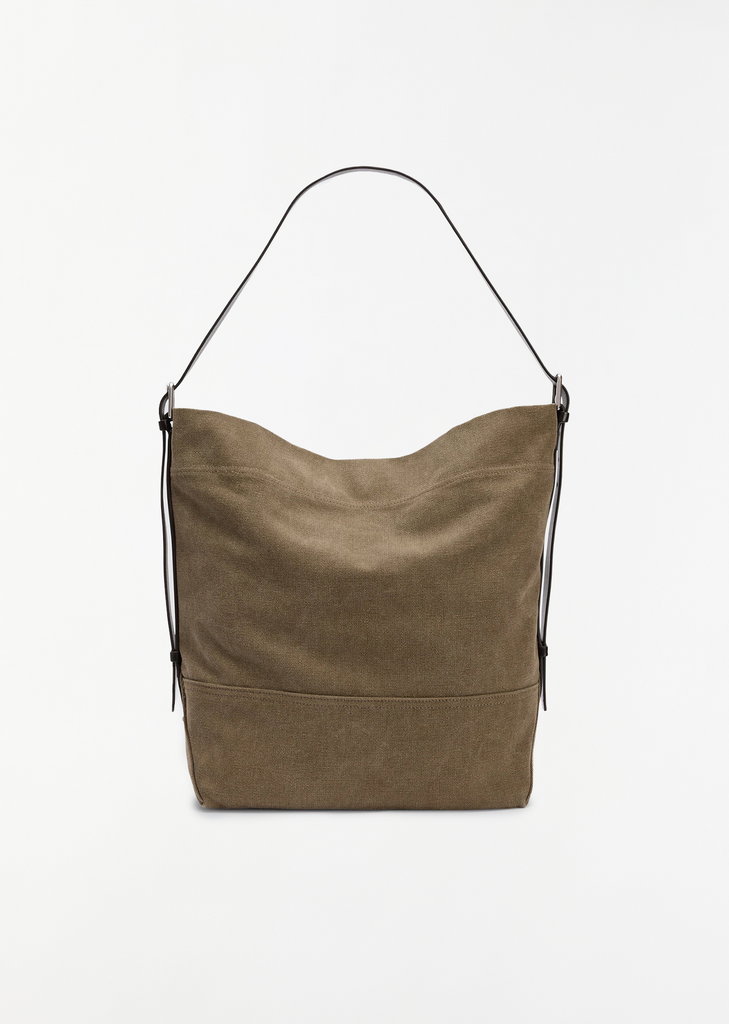 Belted Cotton Tote Bag — Sisal