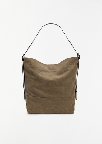 Belted Cotton Tote Bag — Sisal